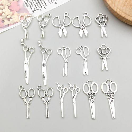 Zinc Alloy Scissors Pendants plated DIY Sold By Bag