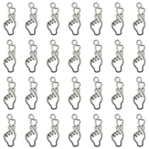 Zinc Alloy main pendentifs, alliage de zinc, Placage, DIY, 100PC/sac, Vendu par sac