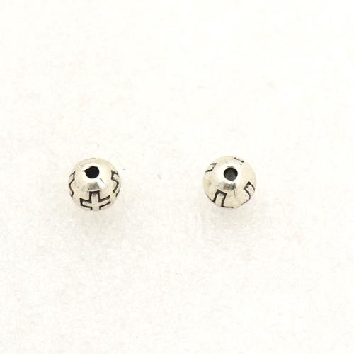 Cink legura nakit perle, Cink Alloy, Krug, starinski srebrne boje pozlaćen, možete DIY, nikal, olovo i kadmij besplatno, 6x6mm, Približno 100računala/Torba, Prodano By Torba