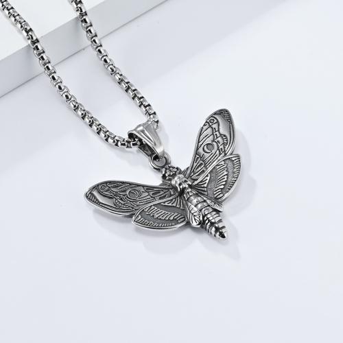 Stainless Steel Jewelry Necklace 304 Stainless Steel Butterfly polished fashion jewelry & for man Sold By PC