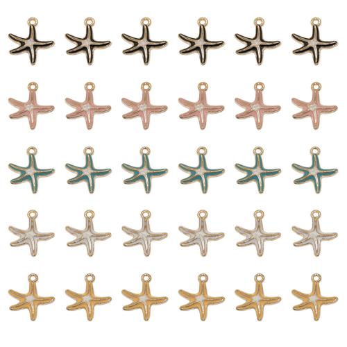 Zinc Alloy Animal Pendler, Starfish, forgyldt, du kan DIY, flere farver til valg, 18x16mm, 100pc'er/Bag, Solgt af Bag