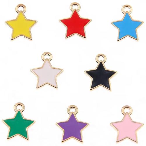 Zinc Alloy émail Pendants, alliage de zinc, étoile, Placage, DIY, plus de couleurs à choisir, 11x14mm, 100PC/sac, Vendu par sac