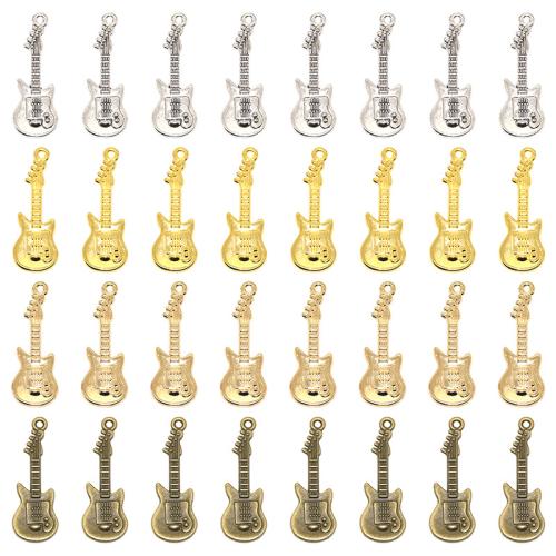 Musical Instrument Shaped Zinc Alloy Pendler, Guitar, forgyldt, du kan DIY, flere farver til valg, 100pc'er/Bag, Solgt af Bag