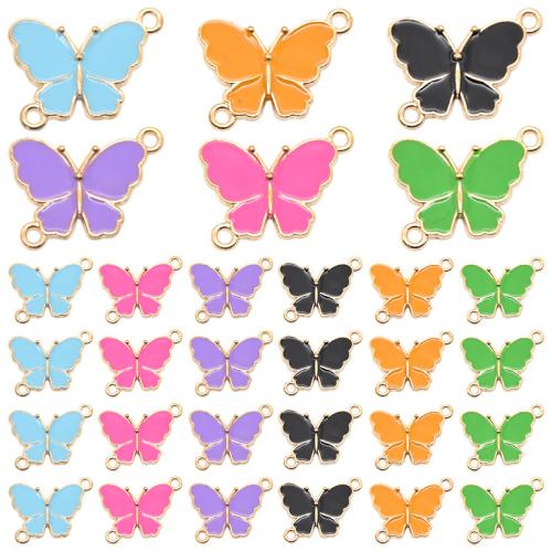 Animal Zinc Alloy Connector Butterfly plated DIY & enamel & 1/1 loop Sold By Bag