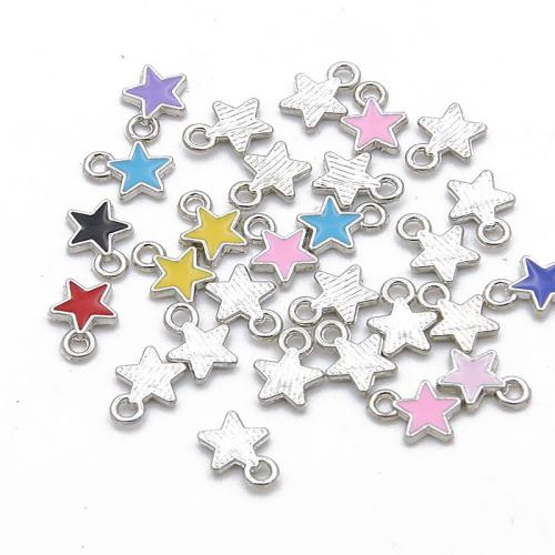 Sinc Alloy cruan Pendants, Star, plátáilte, DIY, dathanna níos mó le haghaidh rogha, 6x8mm, 100ríomhairí pearsanta/Mála, Díolta De réir Mála