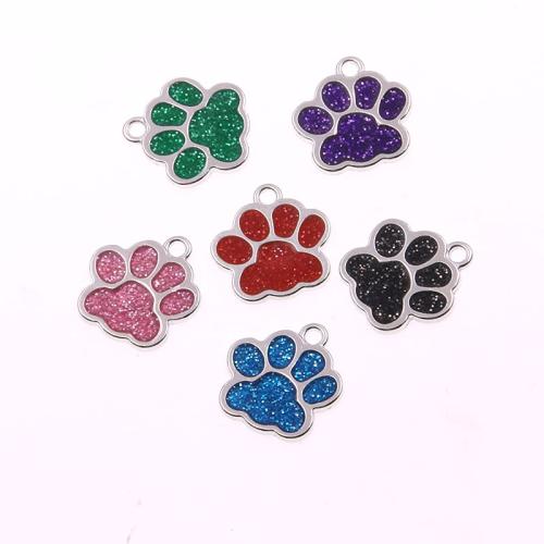 Zinc Alloy émail Pendants, alliage de zinc, bear Paw, Placage, DIY, plus de couleurs à choisir, 16x17mm, 100PC/sac, Vendu par sac