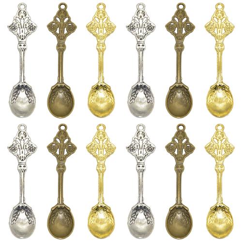 Zinc Alloy Pendler, Spoon, forgyldt, du kan DIY, flere farver til valg, 62x15mm, 100pc'er/Bag, Solgt af Bag