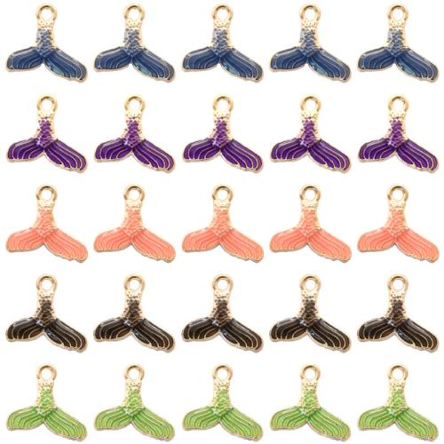 Zinc Alloy émail Pendants, alliage de zinc, Queue de sirène, Placage, DIY, plus de couleurs à choisir, 15x13mm, 100PC/sac, Vendu par sac