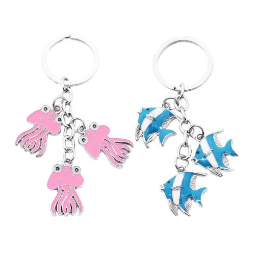 Zinc Alloy Key Clasp Angel Wing plated Unisex & enamel key clasp length 70-90mm Sold By PC