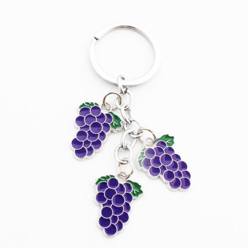 Zinc Alloy Key Clasp Grape plated Unisex & enamel key clasp length 70-100mm Sold By PC