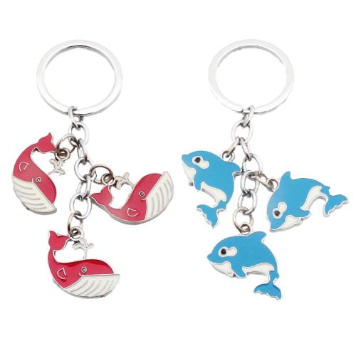 Zinc Alloy Key Clasp Whale plated Unisex & enamel key clasp length 90-120mm Sold By PC