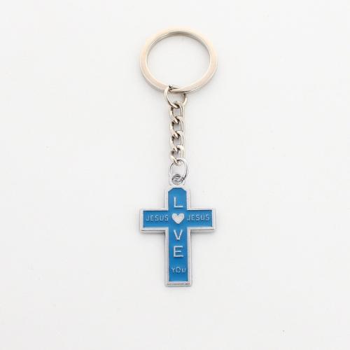 Zinc Alloy Key Clasp Cross plated Unisex & enamel key clasp length 70-100mm Sold By PC