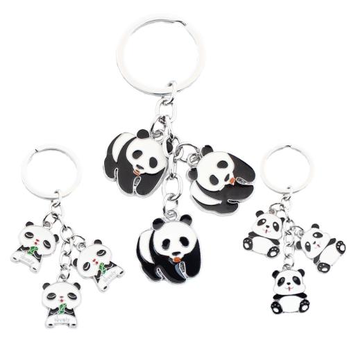 Zinc Alloy Key Clasp Panda plated Unisex & enamel key clasp length 70-100mm Sold By PC