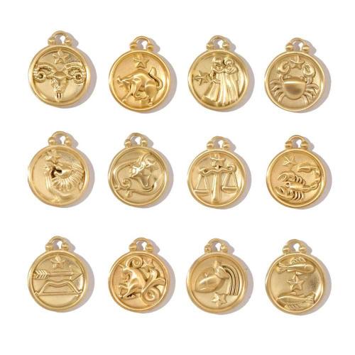 Stainless Steel Constellation Pendant 304 Stainless Steel 12 Signs of the Zodiac Vacuum Ion Plating DIY Sold By PC