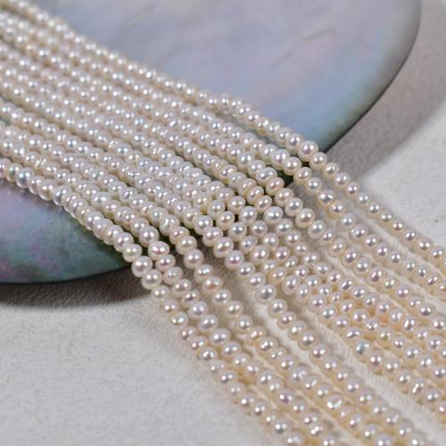 Keishi Kulturan Slatkovodni Pearl perle, možete DIY, bijel, about:3-4mm, Prodano Per Približno 37 cm Strand