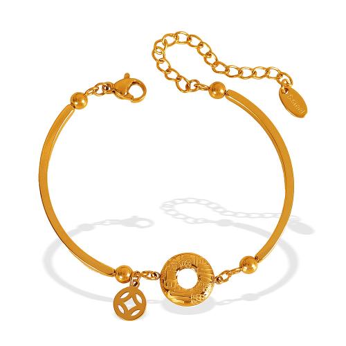 Stainless Steel Jewelry Bracelet 304 Stainless Steel plated fashion jewelry & for woman & hollow golden Sold By PC