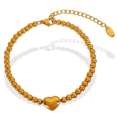 Pulsera de Acero Inoxidable, acero inoxidable 304, 18K chapado en oro, Joyería & para mujer, Vendido por UD