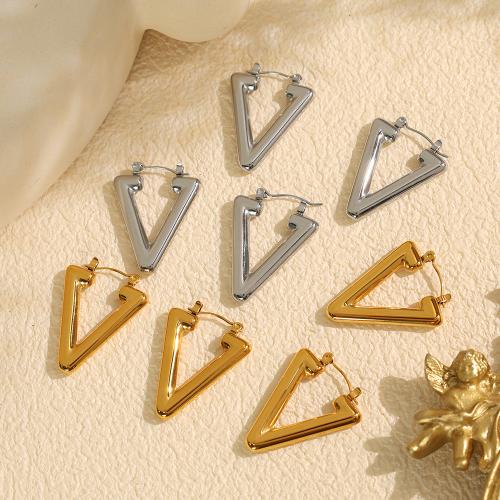 Stainless Steel Lever Back Earring 304 Stainless Steel Triangle plated fashion jewelry & for woman Sold By Pair