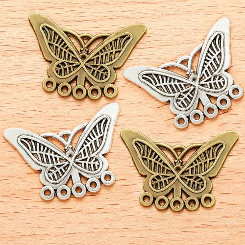 Animal Zink legering Stik, Zinc Alloy, Butterfly, forgyldt, du kan DIY & 1/5 løkke, flere farver til valg, 31x22mm, 100pc'er/Bag, Solgt af Bag