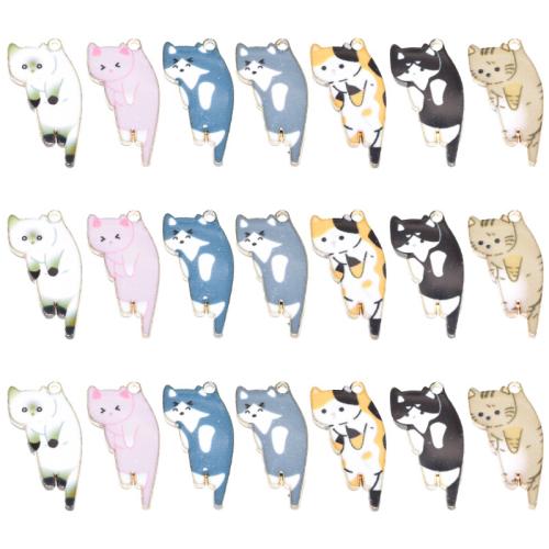 Zinc Alloy Enamel Pendants Cat plated DIY Sold By Bag