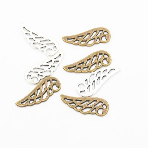 Vingeformet Zinc Alloy Pendler, Wing Shape, forgyldt, du kan DIY, flere farver til valg, 10x24mm, 100pc'er/Bag, Solgt af Bag