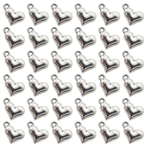 Zinklegering Hart Hangers, Zinc Alloy, plated, DIY, 14x10mm, 100pC's/Bag, Verkocht door Bag