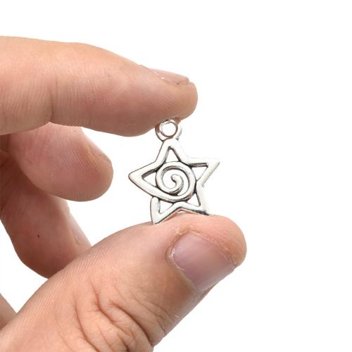 Sinc Alloy Star siogairlín, plátáilte, DIY, 20x16mm, 100ríomhairí pearsanta/Mála, Díolta De réir Mála