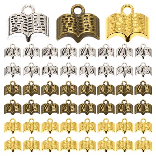 Zinc Alloy Pendler, Bog, forgyldt, du kan DIY, flere farver til valg, 12x10mm, 100pc'er/Bag, Solgt af Bag