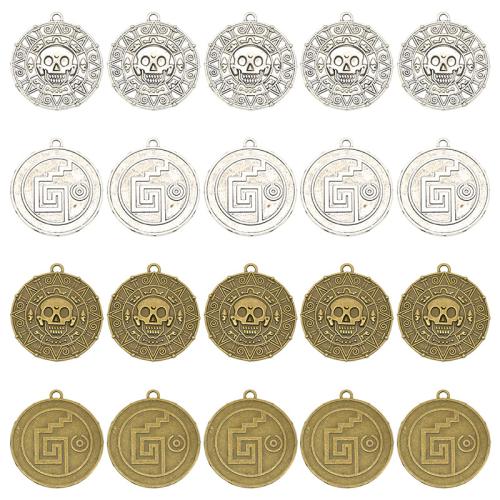 Zinc Alloy Pendants Round plated DIY Sold By PC