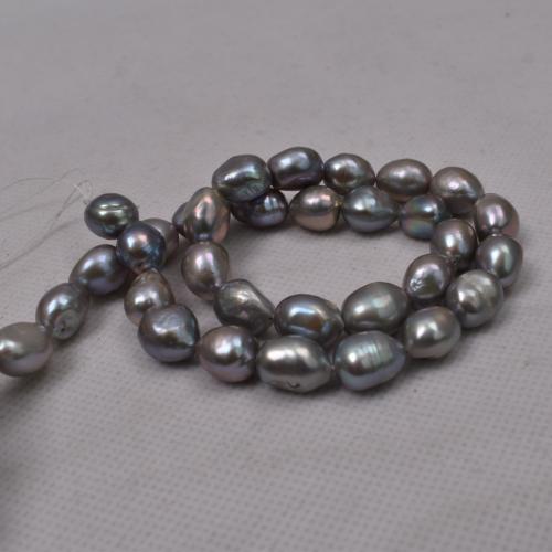 Keishi odlad sötvattenspärla pärlor, Freshwater Pearl, DIY, grå, about:8-9mm, Såld Per Ca 36 cm Strand