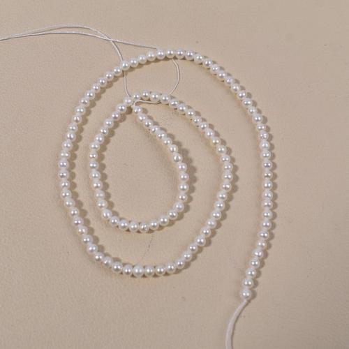 Natural Freshwater Pearl Loose Beads Slightly Round DIY white .5mm Sold Per Approx 38 cm Strand