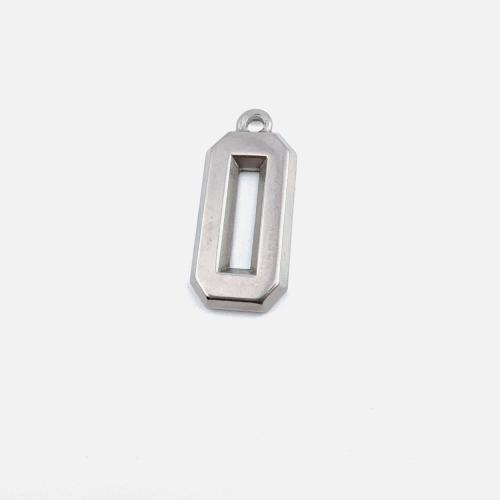 Stainless Steel Pendants 304 Stainless Steel Number silver color plated DIY Sold By PC