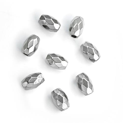 Rostfritt stål pärlor, 304 rostfritt stål, silver pläterad, DIY, 6.50x4mm, Säljs av PC