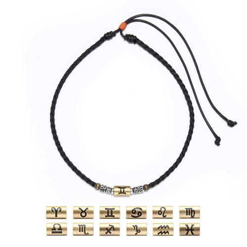 Zinklegierung Schmucksets, mit Lederband, plattiert, Modeschmuck & unisex & verschiedene Stile für Wahl, keine, Necklace: 76cm, bracelet: 17cm, verkauft von PC