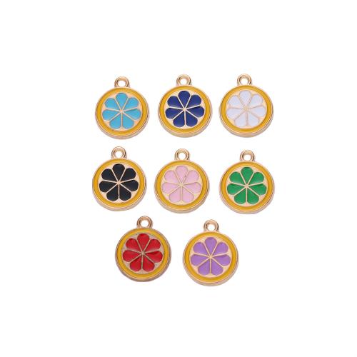 Zinc Alloy Enamel Pendants Tangerine plated DIY Sold By Bag