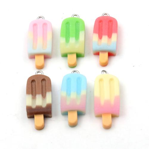 Plastic Hangers, met Hars, Ice Cream, plated, DIY, meer kleuren voor de keuze, 12x32mm, 100pC's/Bag, Verkocht door Bag