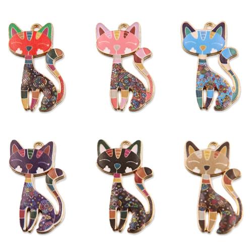 Zinc Alloy Animal Pendler, Fox, forgyldt, du kan DIY & emalje, flere farver til valg, 17x29mm, Solgt af PC