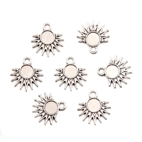 Zinc Alloy vedhæng Cabochon Setting, Sol, forgyldt, du kan DIY, flere farver til valg, 18x19mm, 100pc'er/Bag, Solgt af Bag