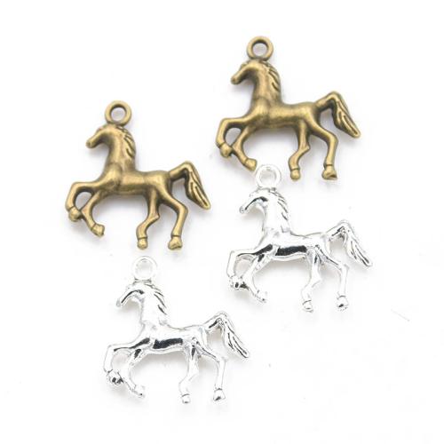 Zinklegering Animal Hangers, Zinc Alloy, Paard, plated, DIY, meer kleuren voor de keuze, 21x23mm, 100pC's/Bag, Verkocht door Bag