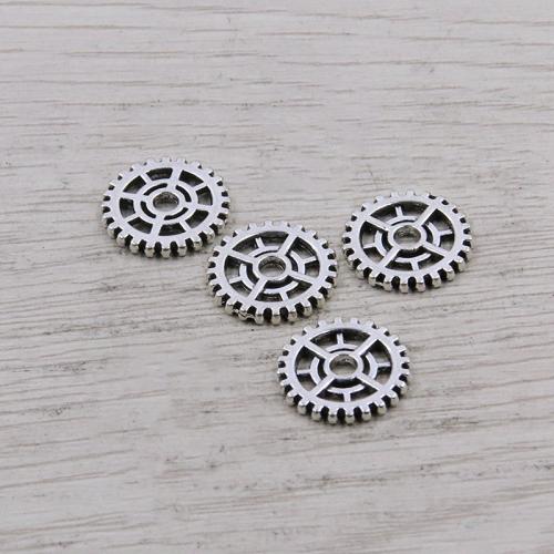 Sinc Alloy Pendants, Gear Roth, plátáilte, DIY, dathanna níos mó le haghaidh rogha, 15mm, 100ríomhairí pearsanta/Mála, Díolta De réir Mála