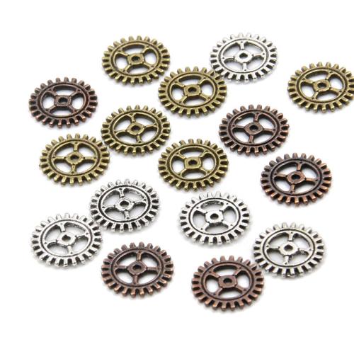 Sinc Alloy Pendants, Gear Roth, plátáilte, DIY, dathanna níos mó le haghaidh rogha, 10mm, 100ríomhairí pearsanta/Mála, Díolta De réir Mála