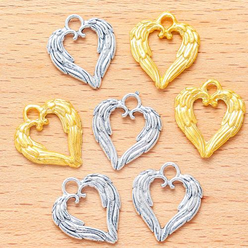 Ciondoli a cuore in lega di zinco, lega in zinco, placcato, DIY, nessuno, 19x17mm, 100PC/borsa, Venduto da borsa