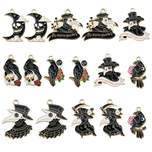 Zinc Alloy émail Pendants, alliage de zinc, Placage, Halloween Design & DIY, plus de couleurs à choisir, 100PC/sac, Vendu par sac