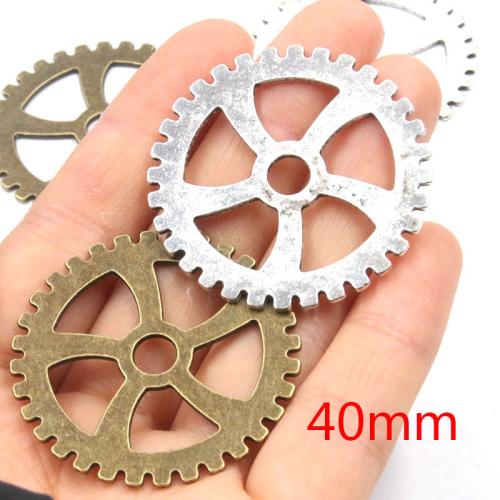 Zinklegering Hangers, Zinc Alloy, Gear Wheel, plated, DIY, meer kleuren voor de keuze, 40mm, Verkocht door PC