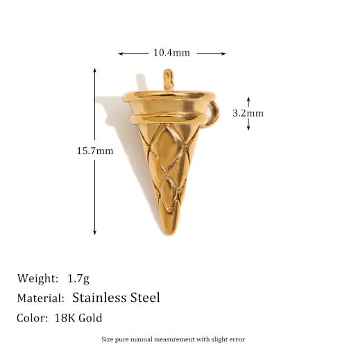 Stainless Steel Pendants 304 Stainless Steel gold color plated DIY Sold By PC