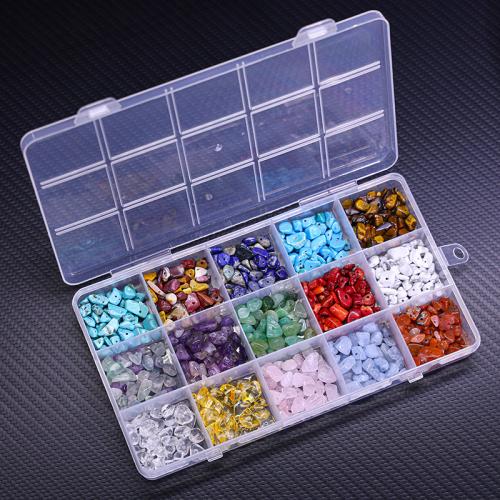 Gemstone Jewelry Beads with Plastic Box DIY & 15 cells mixed colors x8mm Sold By Box