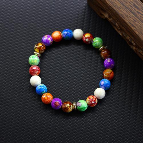 Pulsera de Acrílico, Esférico, Joyería & para mujer, multicolor, 8mm, longitud aproximado 18 cm, Vendido por UD