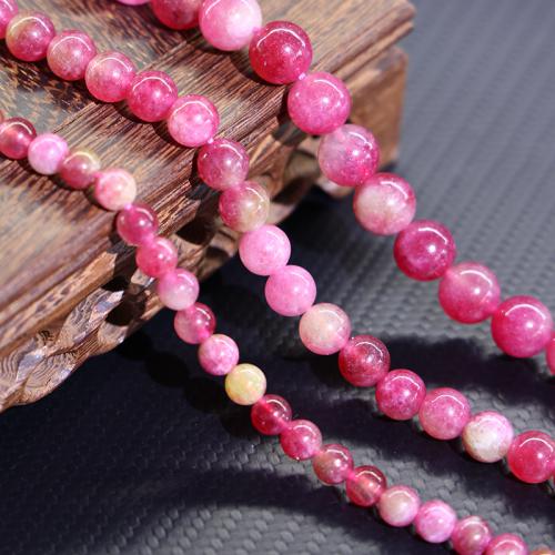 Gemstone Jewelry Beads Tourmaline Round DIY cherry quartz Sold Per Approx 38 cm Strand