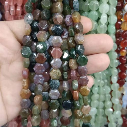 Grânulos de gemstone jóias, Pedra natural, Hexagono, DIY & materiais diferentes para a escolha, Mais cores pare escolha, 8x8x4mm, 25PCs/Strand, vendido por Strand