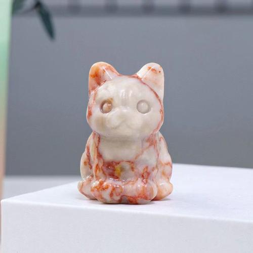 Décoration de mode , Pierre naturelle, Fortune Cat, gravé, pour la maison et le bureau & différents matériaux pour le choix, plus de couleurs à choisir, 18x30mm, Vendu par PC